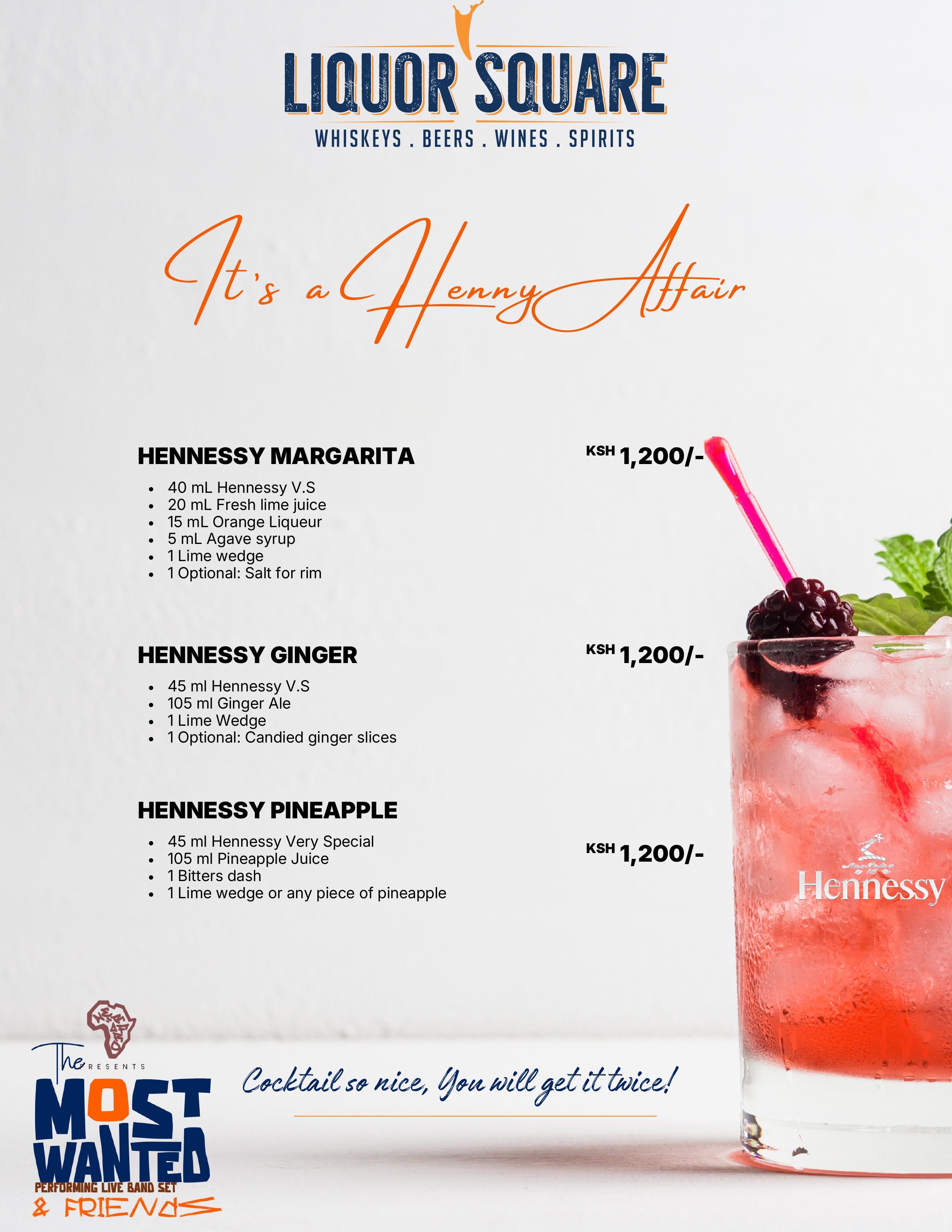It's a Henny Affair Cocktail Menu